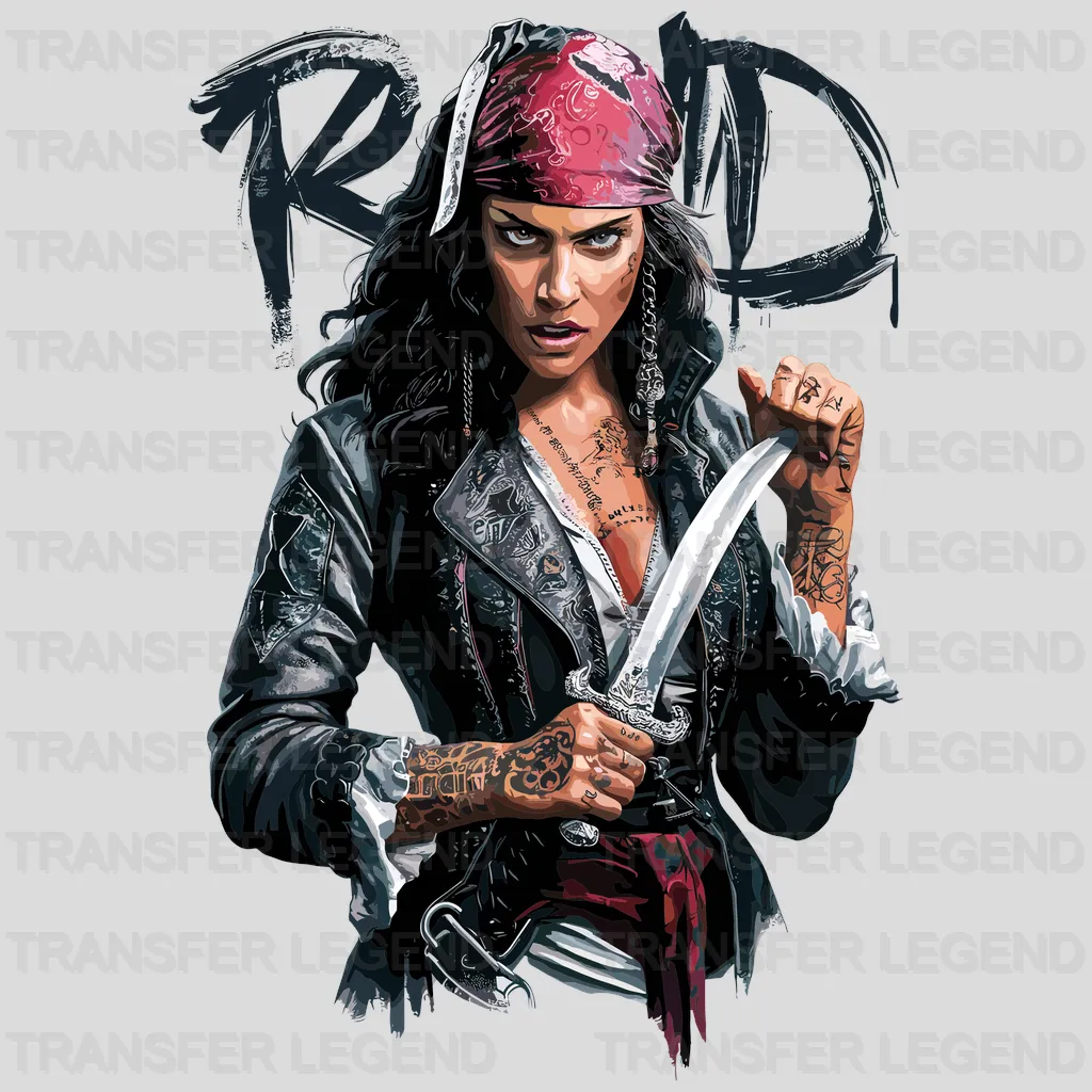 Tatoo Woman Pirate Design - DTF Heat Transfer - transferlegend