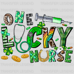 One Lucky Nurse w/ Stethoscope St. Patrick's Day Design - transferlegend