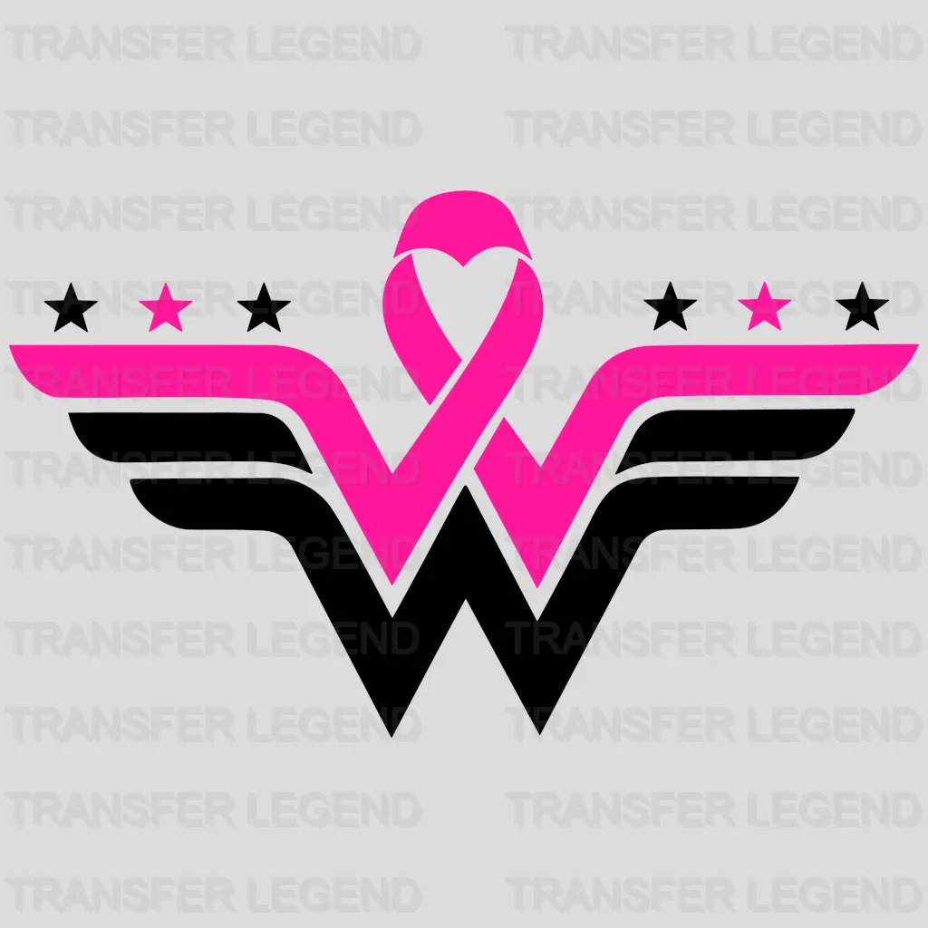 Cancer Ribbon Wonder Women TRANSFER, Cancer Warrior dtf TRANSFER - transferlegend