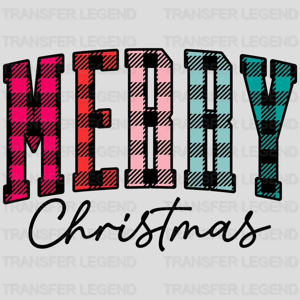 MERRY XMAS CHK , Christmas Design, Dtf Heat Transfer - transferlegend