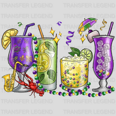 Cocktails Mardi Gras Design- Mardi Gras DTF heat transfer - transferlegend