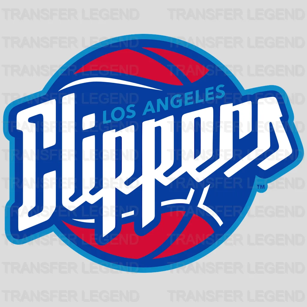 Los Angeles Clippers Badge with Basketball and Net NBA Design - DTF Heat Transfer