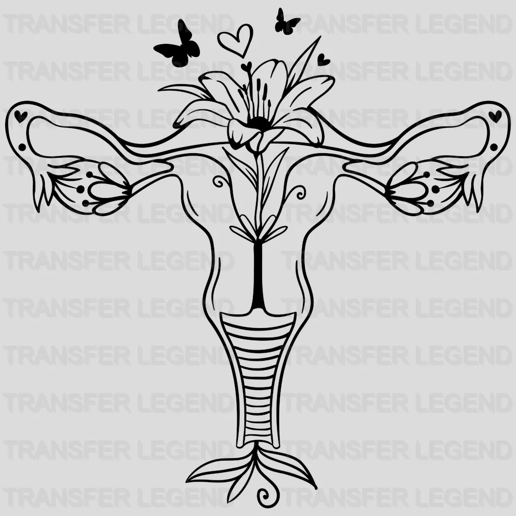 Floral Uterus Design - DTF heat transfer - transferlegend