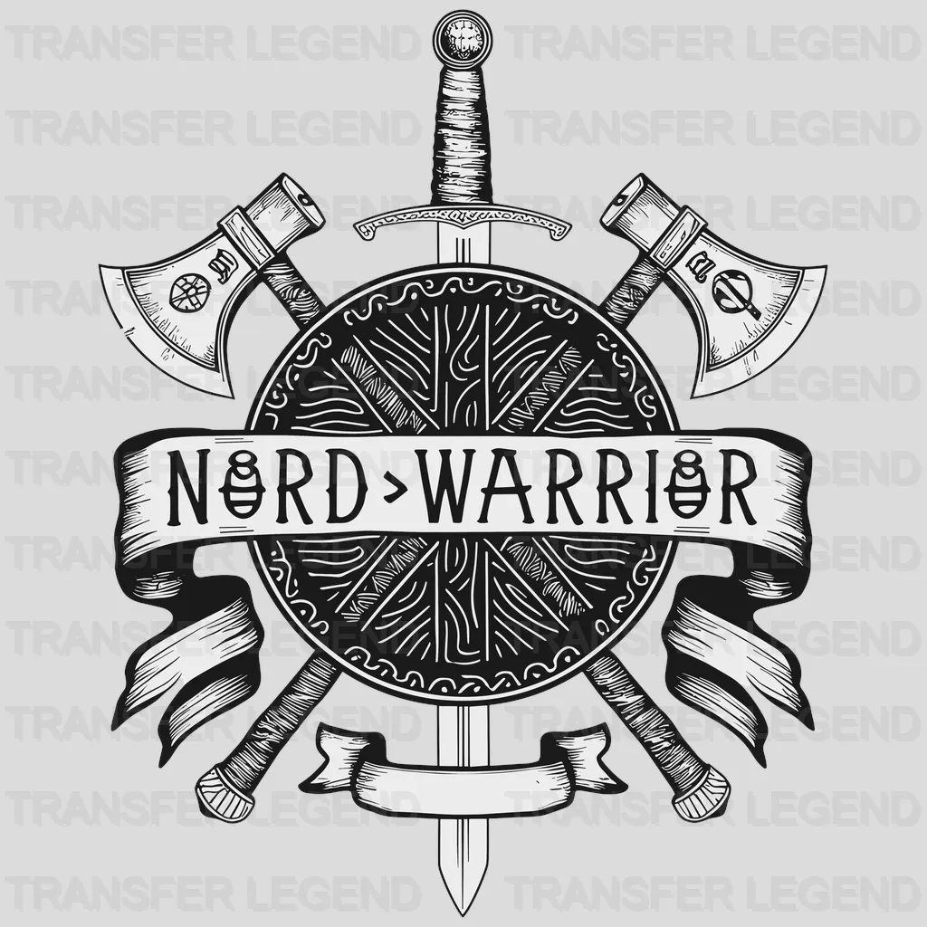 Nord Warrior Black Nordic Design - DTF Heat Transfer - transferlegend