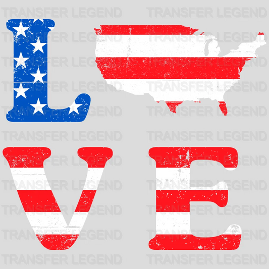 Love You America - Patriot Design DTF Heat Transfer - transferlegend