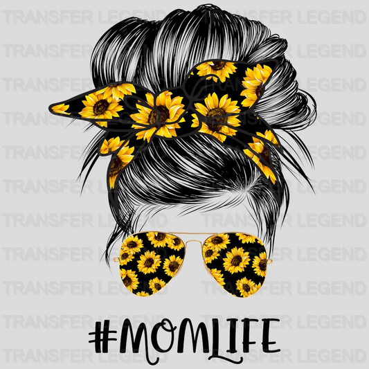 Sunflower Mom Hair Bun Sunglasses Headband - Mother's Day - Women Messy Bun - Design - DTF heat transfer - transferlegend