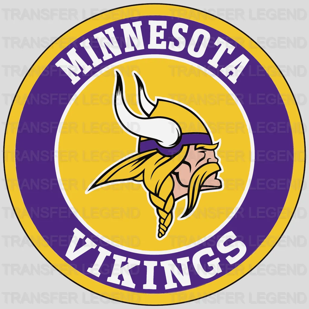 Minnesota Vikings Circular Text Badge NFL Design - DTF Heat Transfer