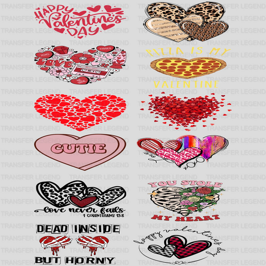 Valentine's Premade Gang sheet - 12 PCS 10 INCH - transferlegend