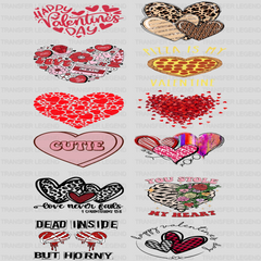 Valentine's Premade Gang sheet - 12 PCS 10 INCH - transferlegend