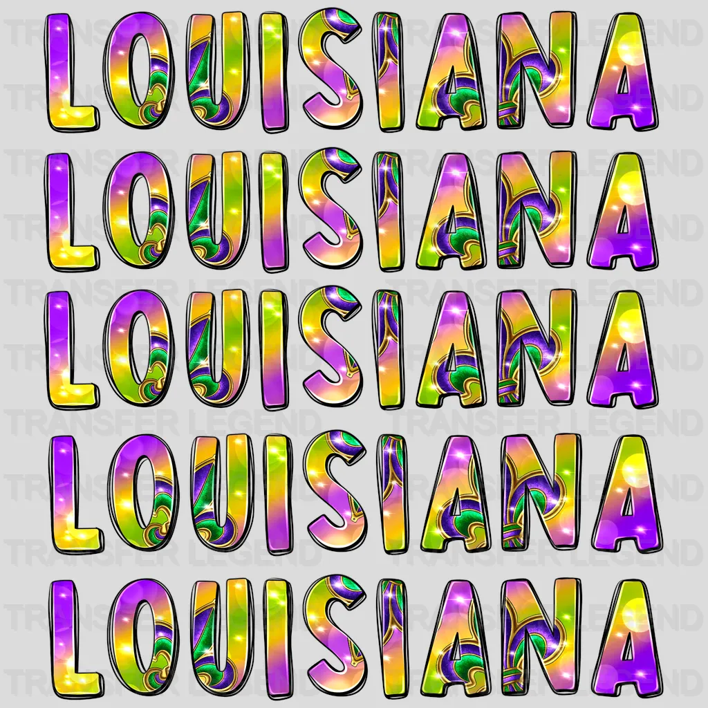 Louisiana Mardi Gras Design- Mardi Gras DTF heat transfer - transferlegend