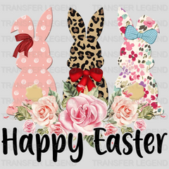 Bunnies Happy Easter Design- DTF heat transfer - transferlegend