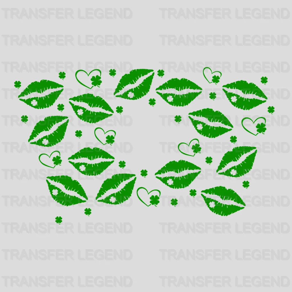 Green Lips St. Patrick's Day UV DTF Transfer Cup Wrap UV DTF Sticker - transferlegend