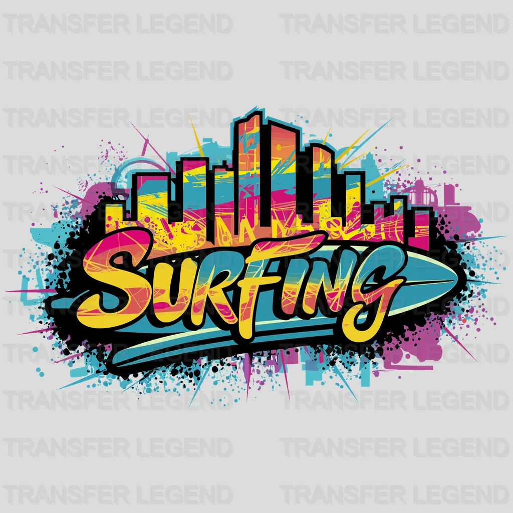 Surf Town Surfing Design - DTF Heat Transfers - transferlegend