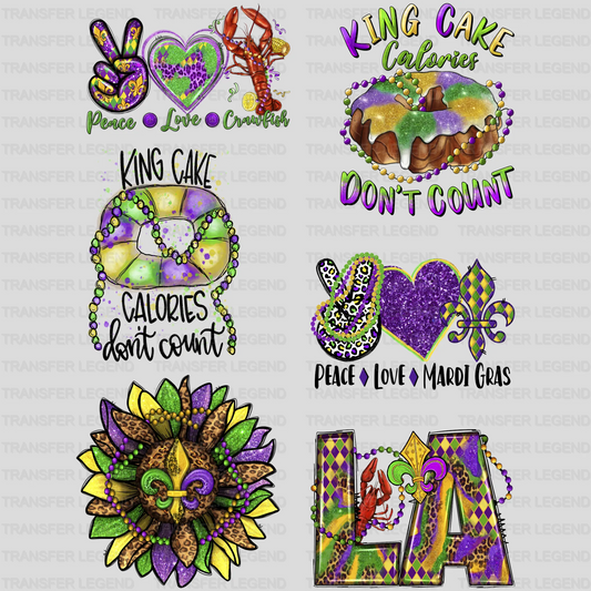 Mardi Gras Premade Gang sheet - 6 PCS 10 INCH - transferlegend