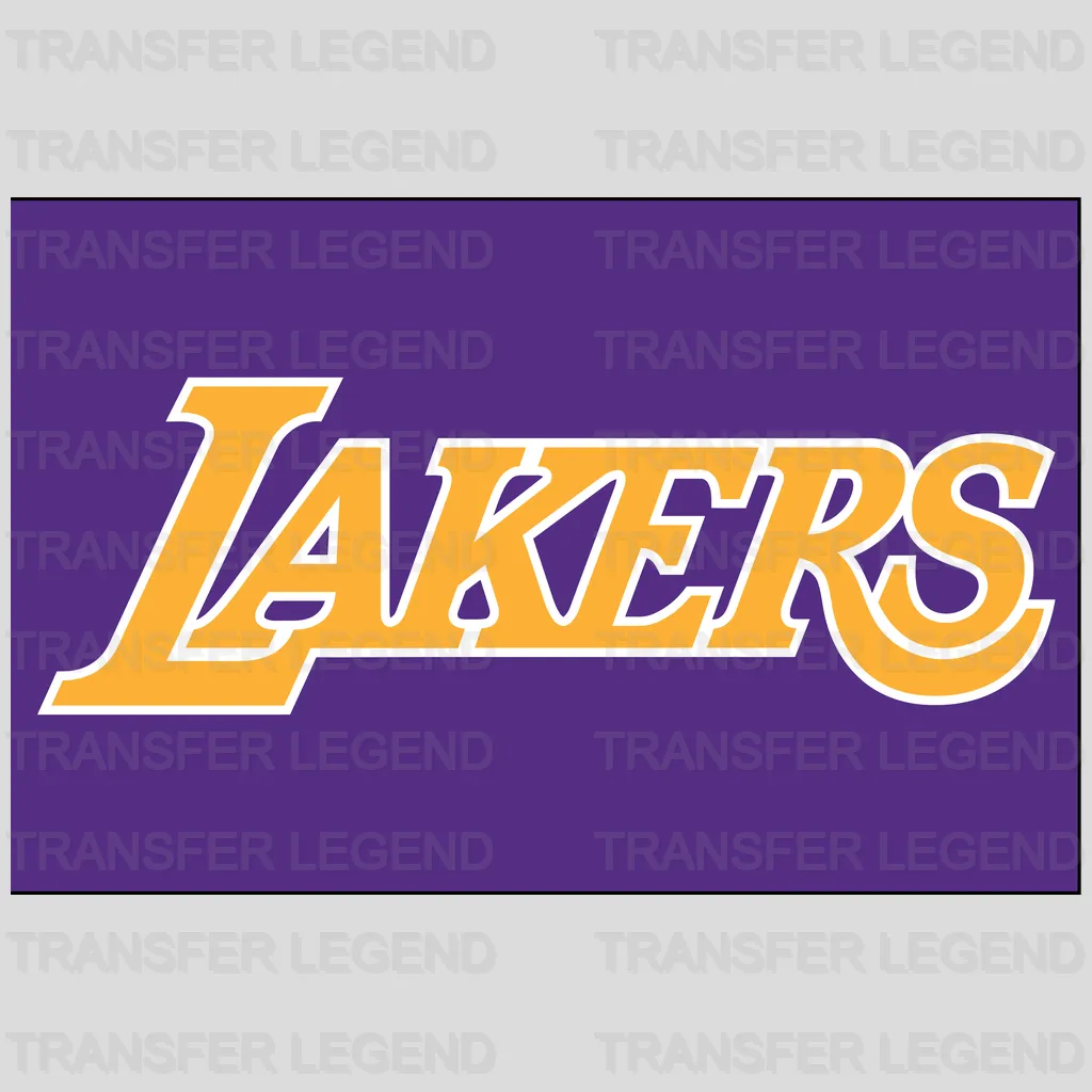 Los Angeles Lakers Bold Yellow Wordmark on Purple NBA Design - DTF Heat Transfer