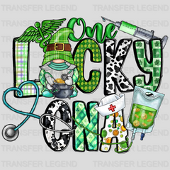 One Lucky CNA St. Patrick's Day Design - DTF heat transfer - transferlegend