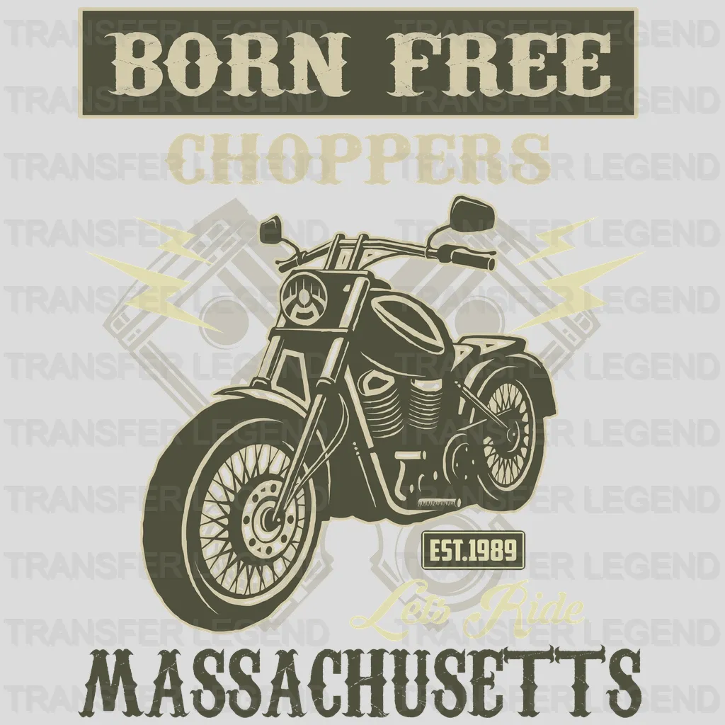 Born Free Choppers - Motocycle Design DTF Heat Transfer - transferlegend