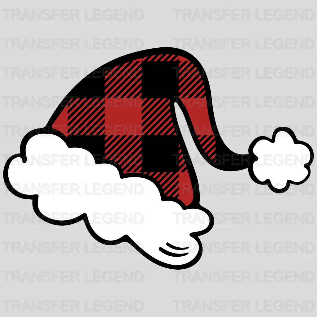 Christmas Santa Fluffy Hat Design - DTF heat transfer - transferlegend