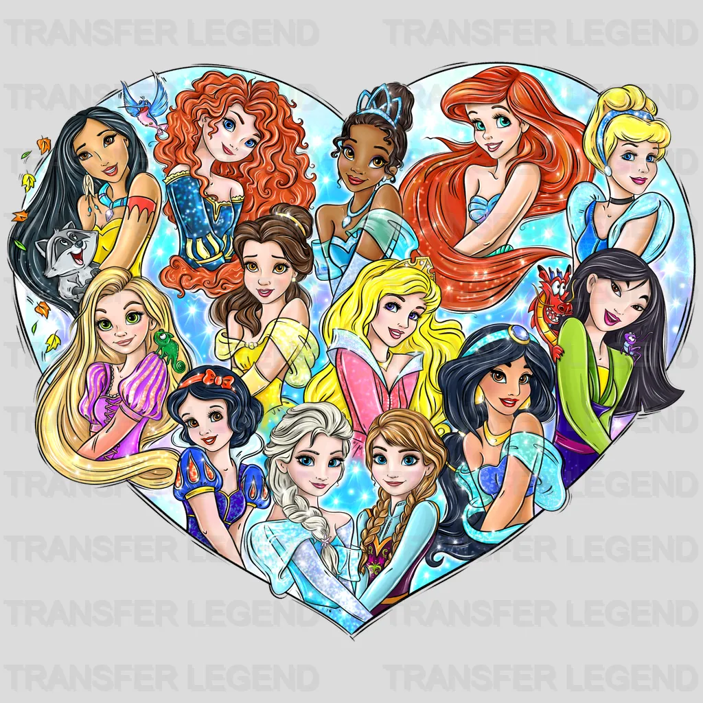 Disney Princesses Heart Design - DTF heat transfer - transferlegend