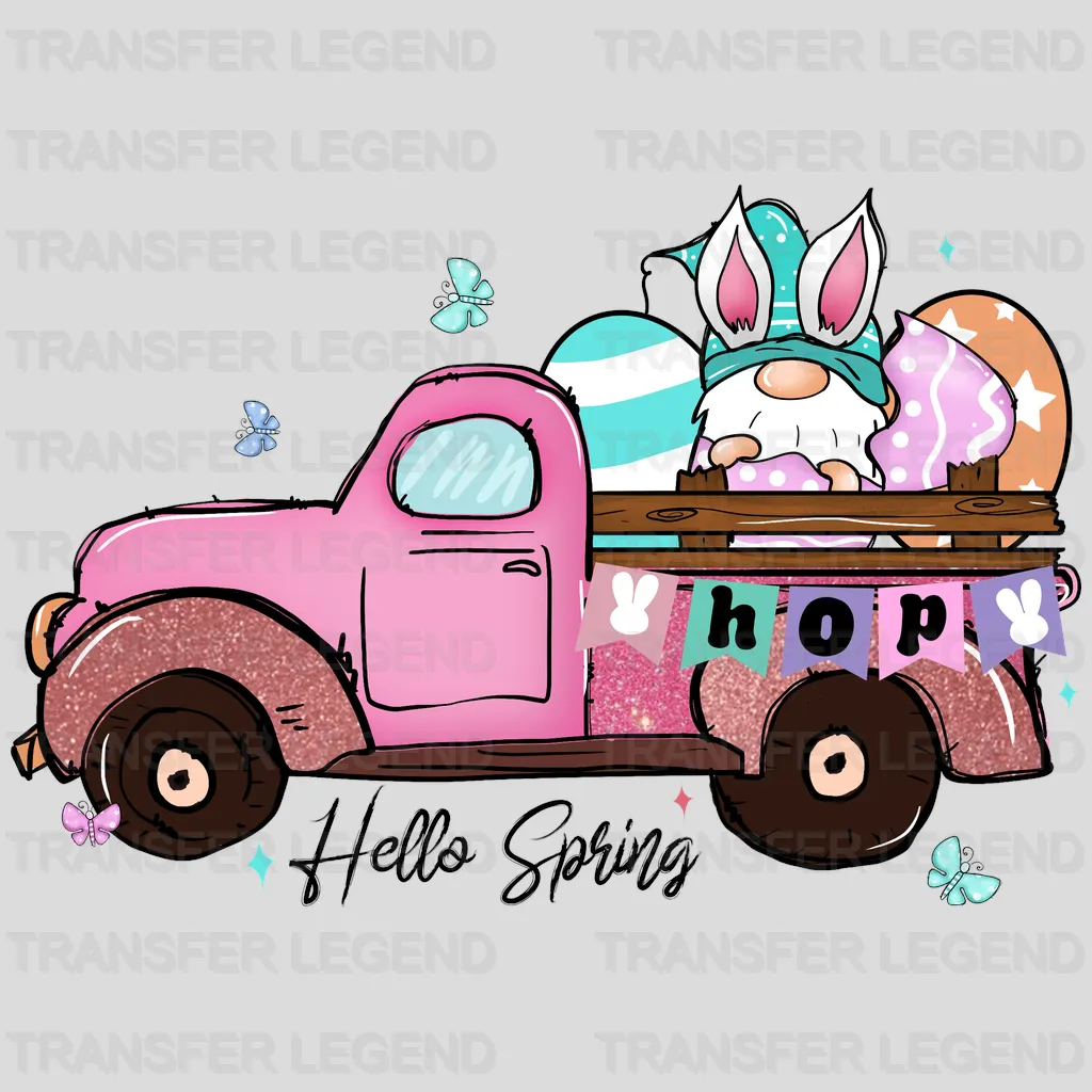 Hello Spring Truck Easter Design - DTF heat transfer - transferlegend