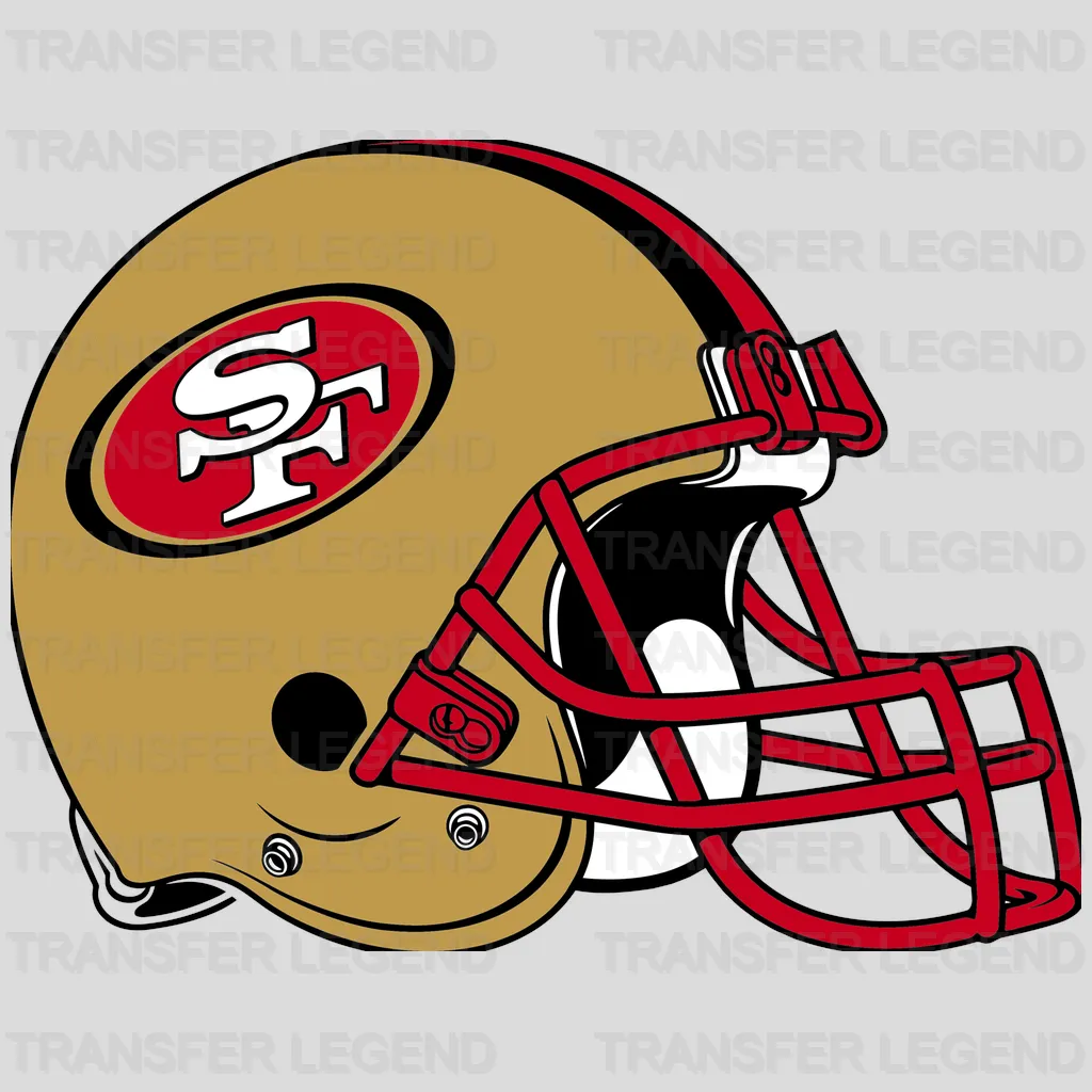 San Francisco 49ers Gold Helmet Profile NFL Design - DTF Heat Transfer
