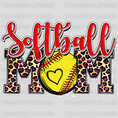 Softball Mom Mom Mom Leopard DTF Transfer - transferlegend