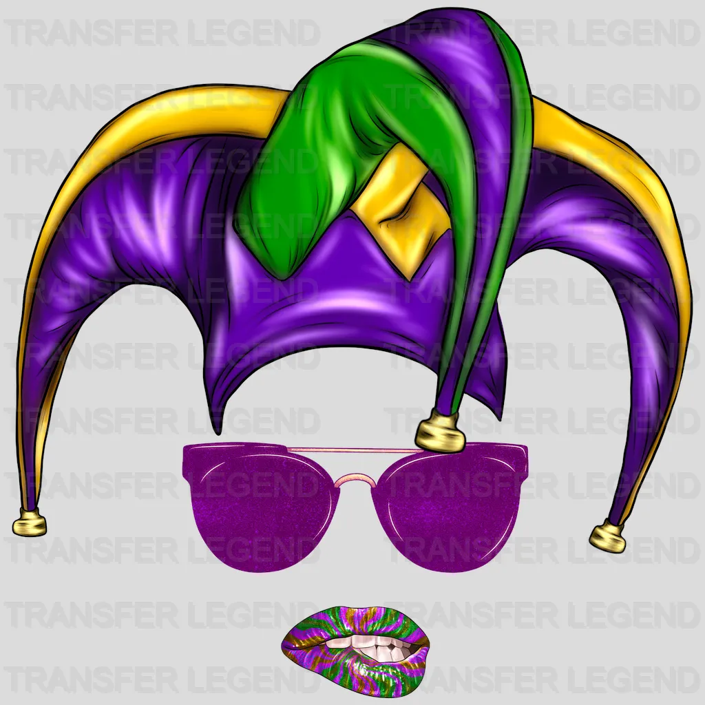 Mardi Gras Face Design- Mardi Gras DTF heat transfer - transferlegend