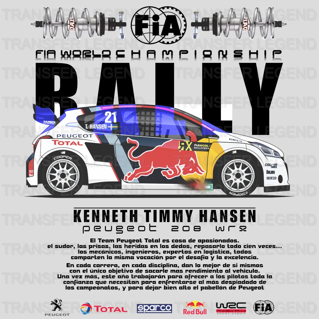 Peugeot 208 Timmy Hansen Cars Design - DTF Heat Transfer - transferlegend