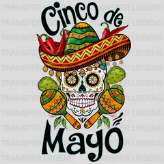 Cinco De Mayo Skull - Cinco De Mayo DTF heat transfer - transferlegend