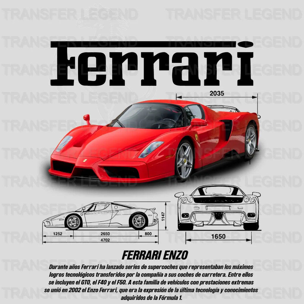 Ferrari Enzo F50 2002 Cars Design - DTF Heat Transfer - transferlegend