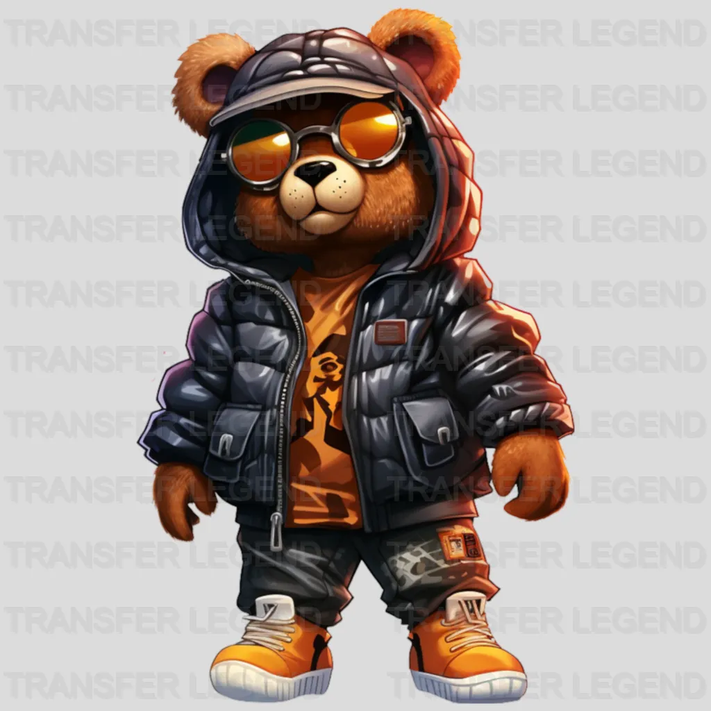 Black Jacket Bear Teddy Design - DTF Heat Transfer - transferlegend