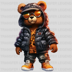 Black Jacket Bear Teddy Design - DTF Heat Transfer - transferlegend