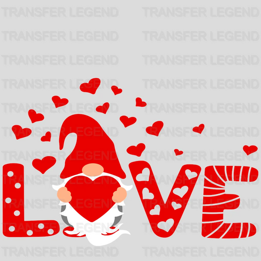 Gnome Love Valentine's Day Design - DTF heat transfer - transferlegend