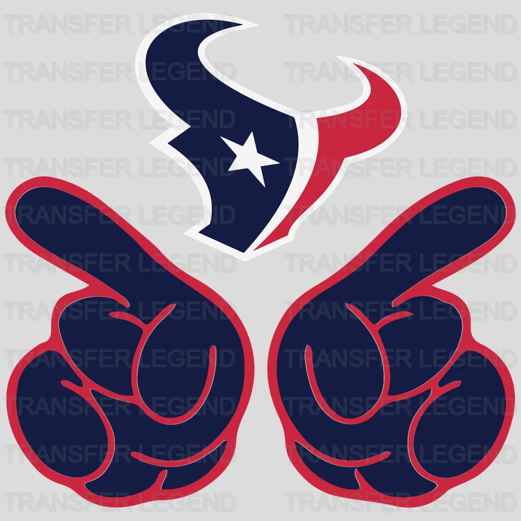Houston Texans Heart Arrow Pointing Logo NFL Design - DTF Heat Transfer