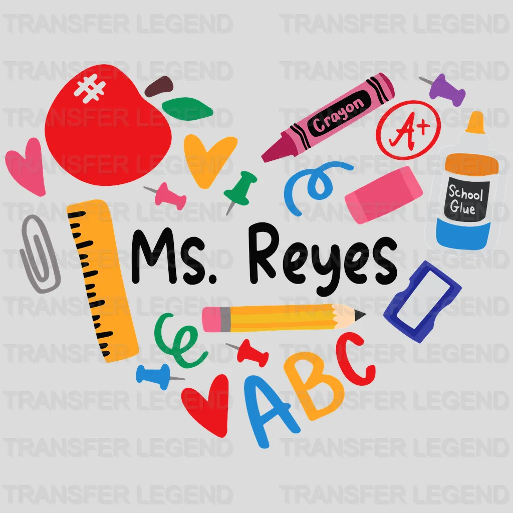 Ms. Reyes 100 Days School Design - DTF heat transfer - transferlegend
