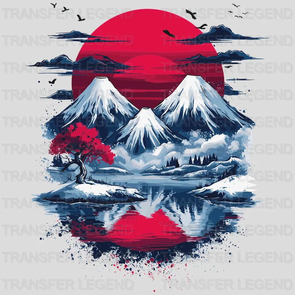 Mountains Night Asian Design - DTF Heat Transfer - transferlegend