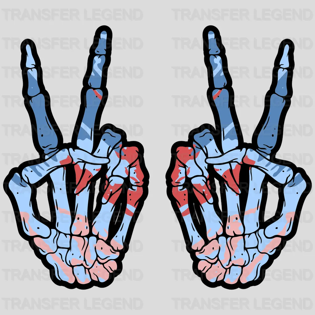 Peace Skeleton Hand DTF Transfer - transferlegend