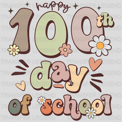 Happy 100 Days Of School Flowers 100 Days School Design - DTF heat transfer - transferlegend