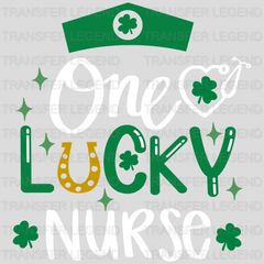 One Lucky Nurse w/ Nurse Hat St. Patrick's Day Design - transferlegend