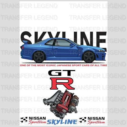 Nissan Skyliner GT-R34 Cars Design - DTF Heat Transfer - transferlegend