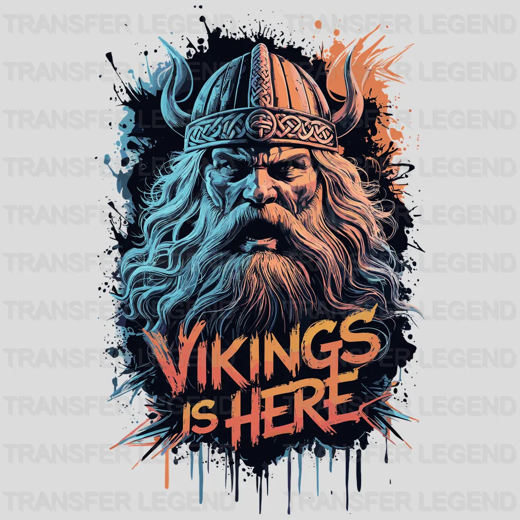 Vikings Is Here Nordic Design - DTF Heat Transfer - transferlegend