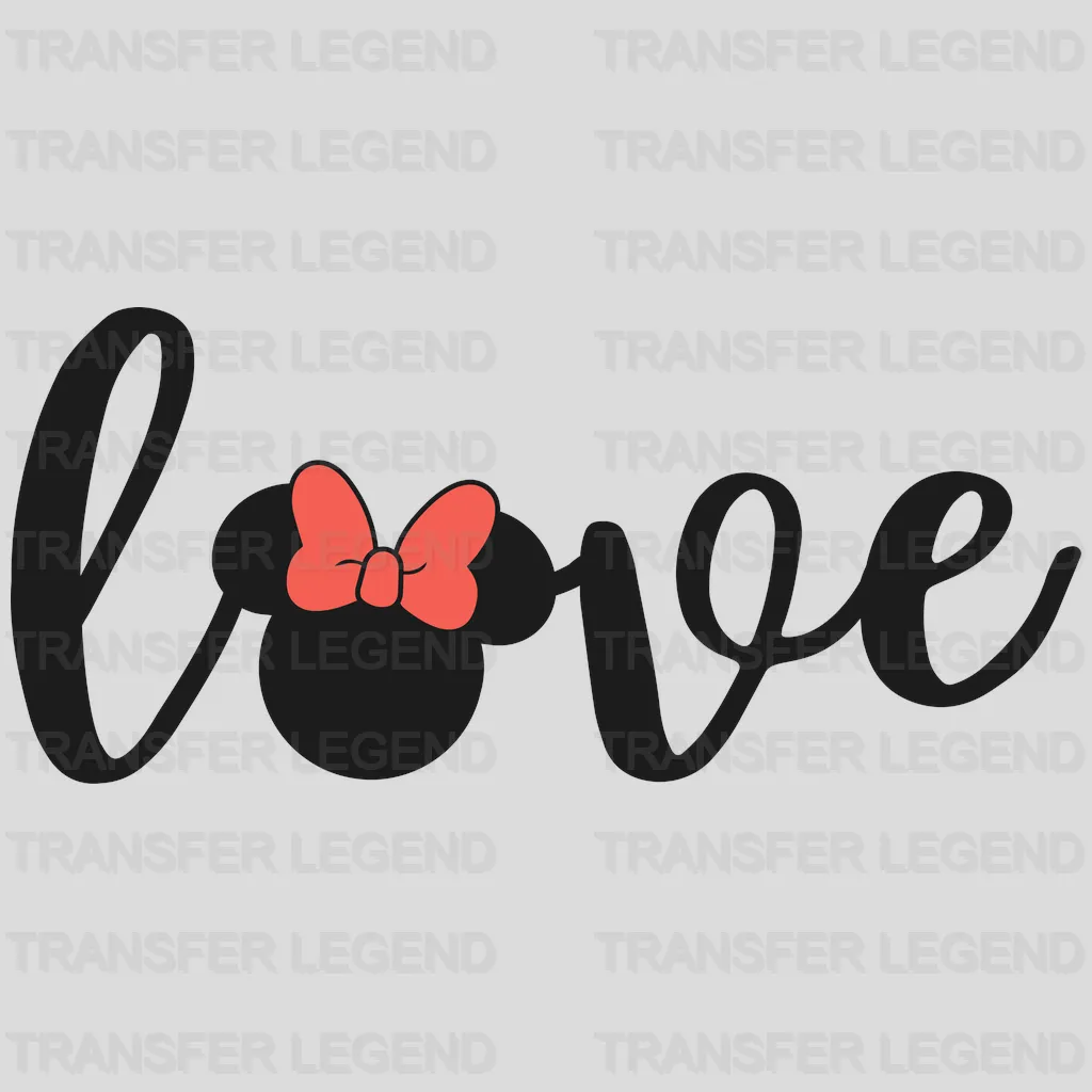 Love Mouse and Minnie Head Design - DTF heat transfer - transferlegend