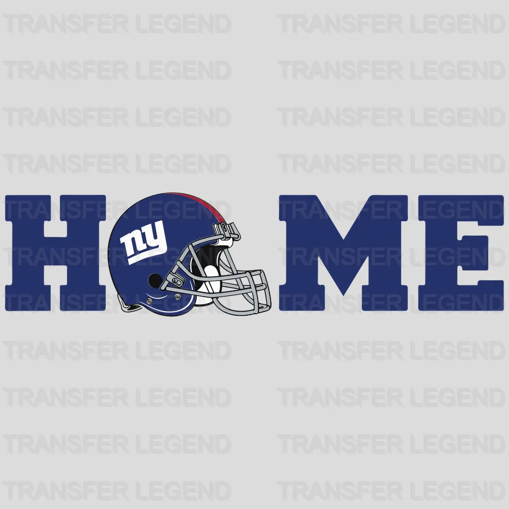 New York Giants “HOME” text with stethoscope and logo, NFL design - DTF Heat Transfer