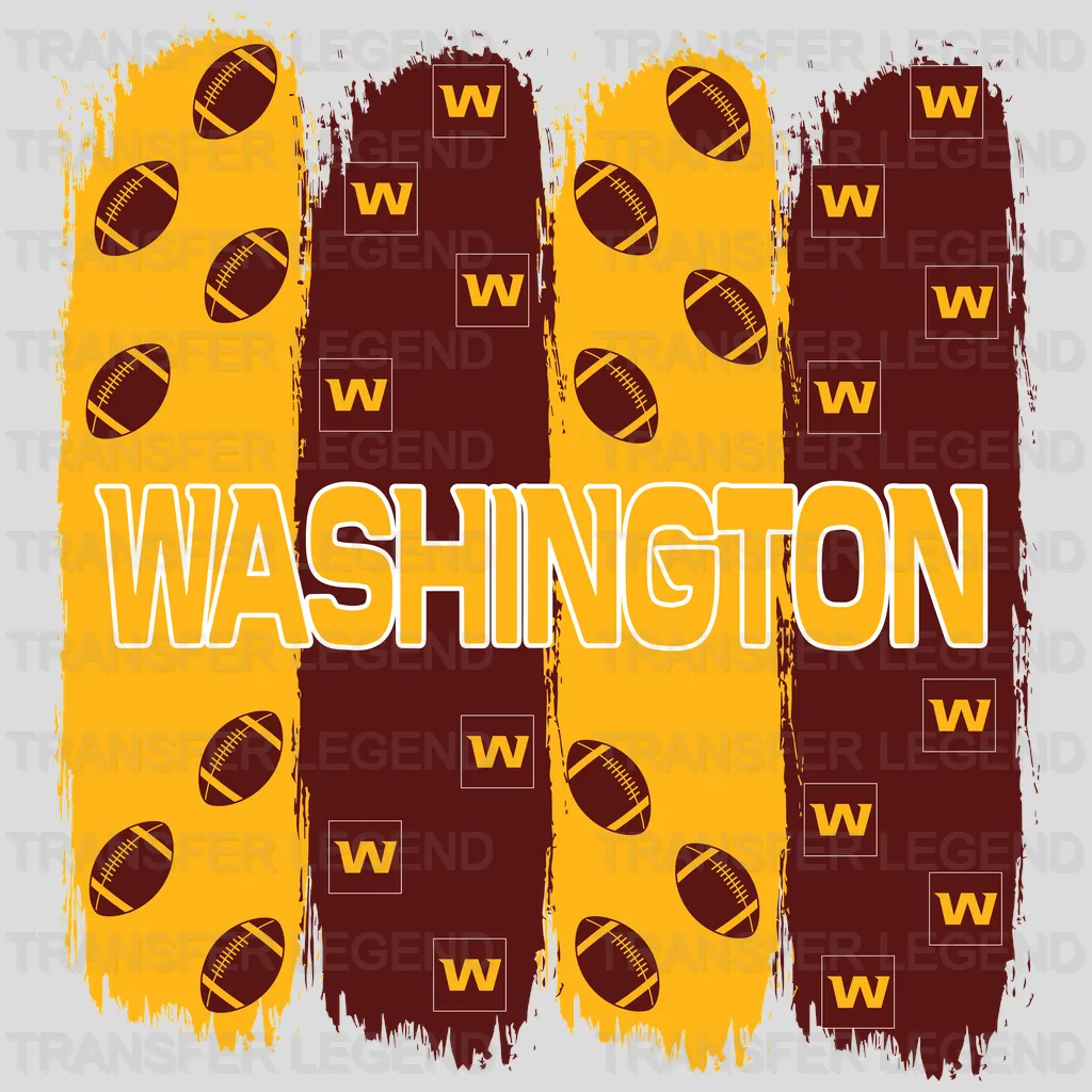 Washington Football Team Repeat Pattern W Blocks NFL Design - DTF Heat Transfer