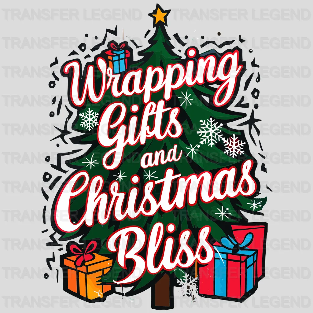 Wrapping Gifts Christmas design - DTF Heat Transfer - transferlegend