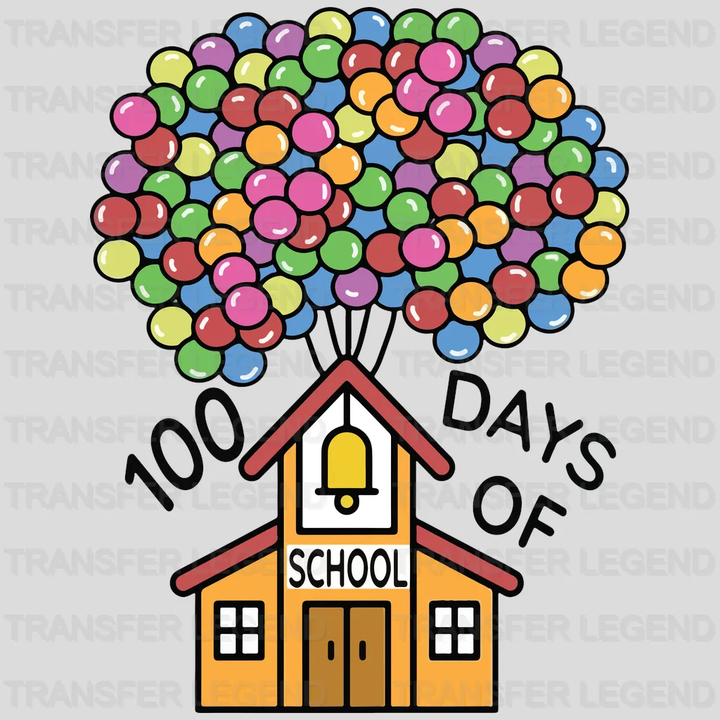 100 Days Of School Balloons Design - DTF heat transfer - transferlegend