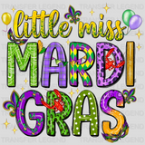 Little Miss Mardi Gras Design- Mardi Gras DTF heat transfer - transferlegend