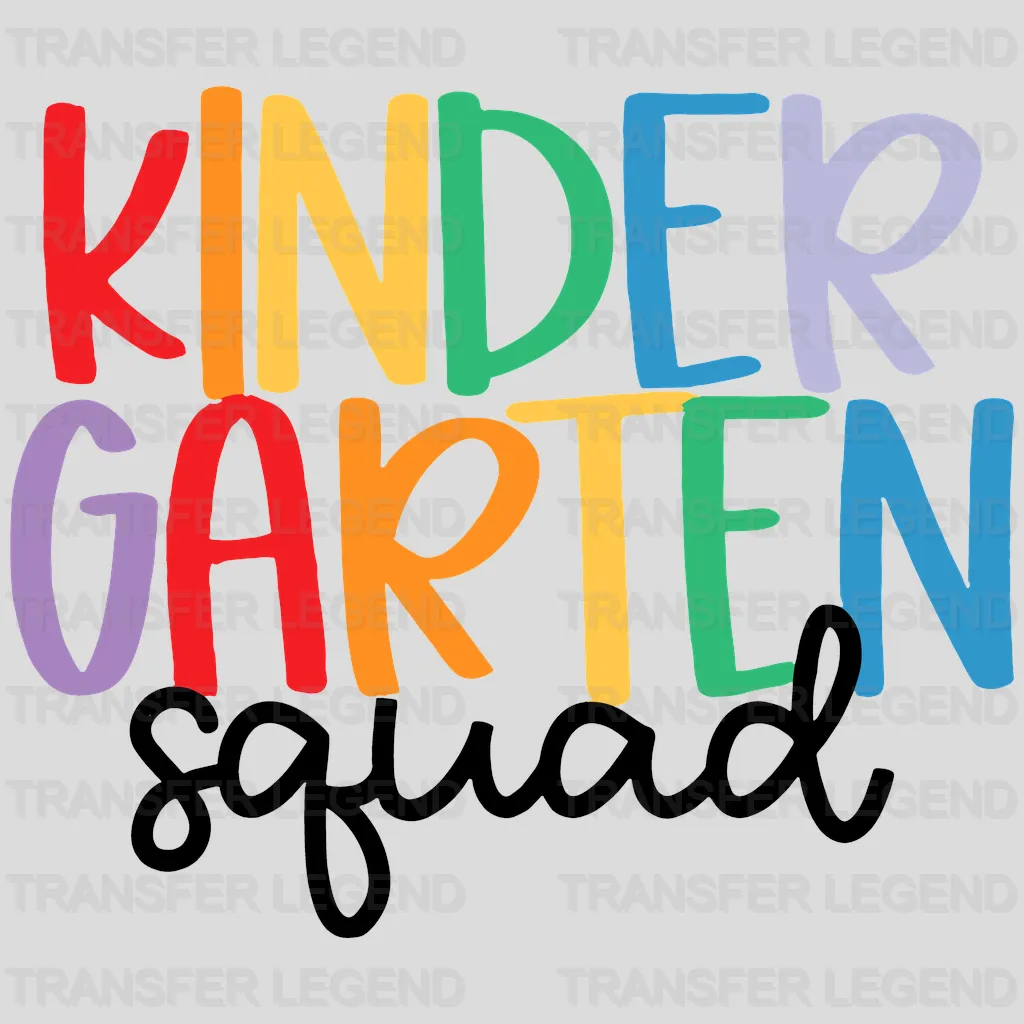 Kindergarten Squad 100 Days Of School Design - DTF heat transfer - transferlegend