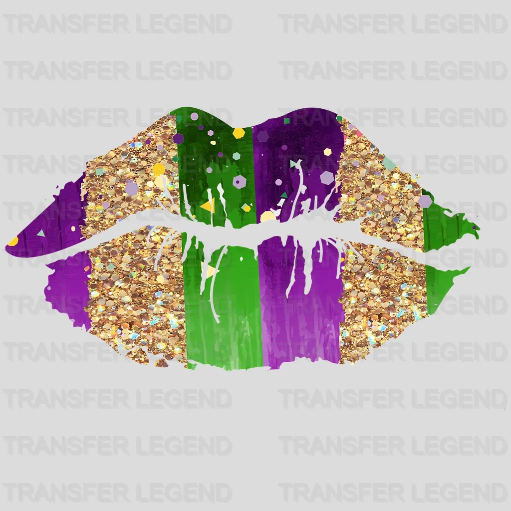 Mardi Gras Kiss Design- Mardi Gras DTF heat transfer - transferlegend