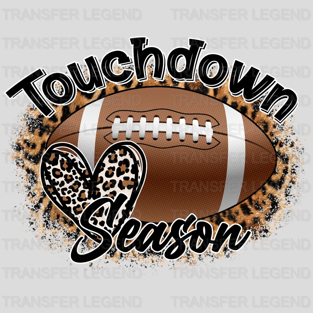 Football Touchdown Season Leopard DTF Transfer - transferlegend